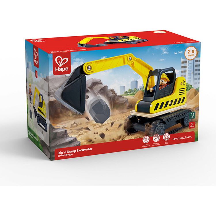 Hape - Dig 'n Dump Excavator - Vehicles