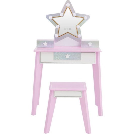 Teamson Kids - Fantasy Fields Little Princess Star Vanity with LED Mirror - Room Decor