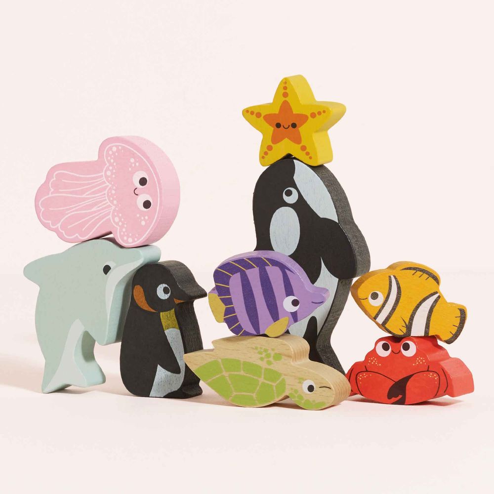Le Toy Van - Ocean Life Stacking Animals & Bag - Infants