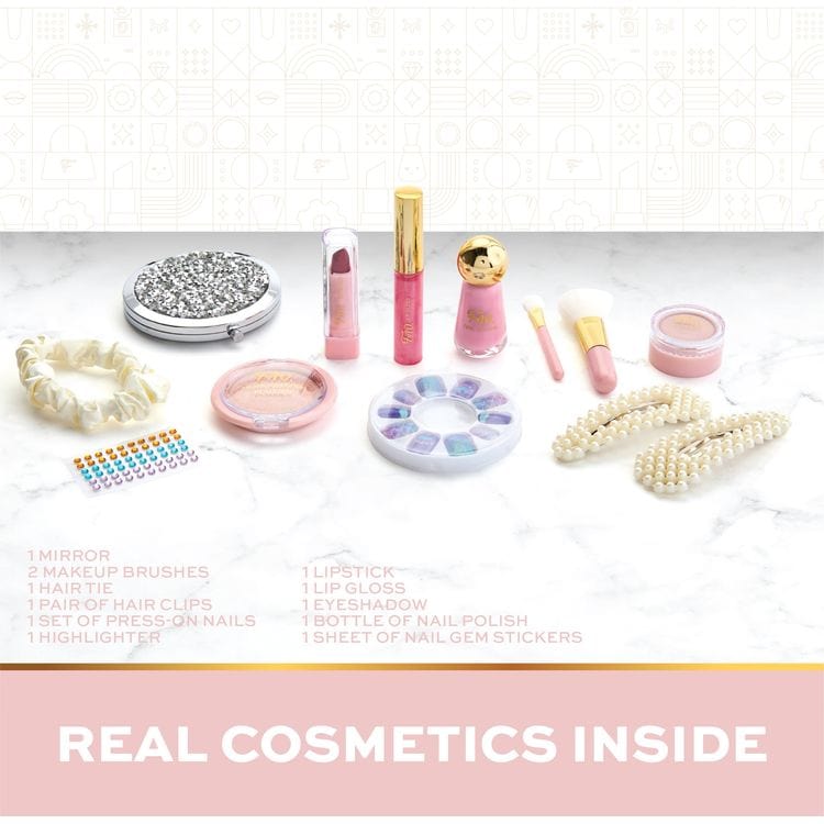 FAO Schwarz - 12 Piece Makeup Surprise Real Makeup Set - Fashion Activity and Roleplay
