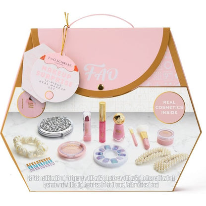 FAO Schwarz - 12 Piece Makeup Surprise Real Makeup Set - Fashion Activity and Roleplay