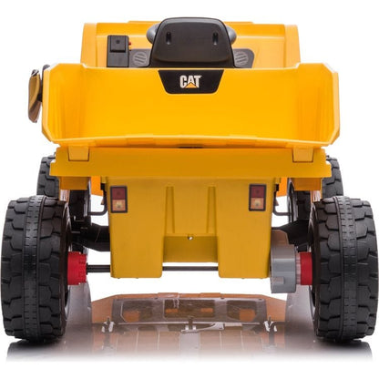 Freddo - 12V CAT Dump Truck 1-Seater Ride On - Yellow - Outdoor