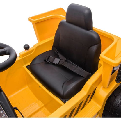 Freddo - 12V CAT Dump Truck 1-Seater Ride On - Yellow - Outdoor