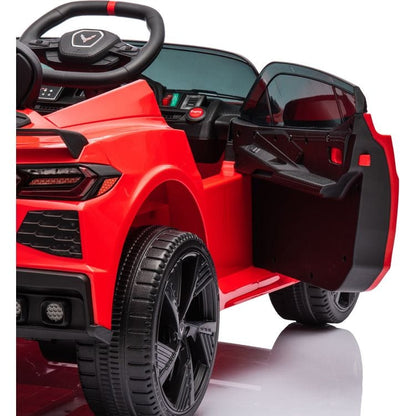 Freddo - 12V Corvette C8 1-Seater Ride On Car - Red - Outdoor