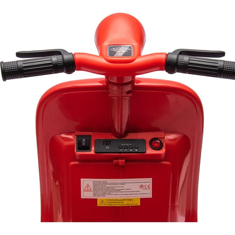 Freddo - 12V Vespa Electric Ride-On Scooter - Red - Outdoor