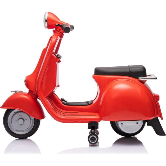 Freddo - 12V Vespa Electric Ride-On Scooter - Red - Outdoor