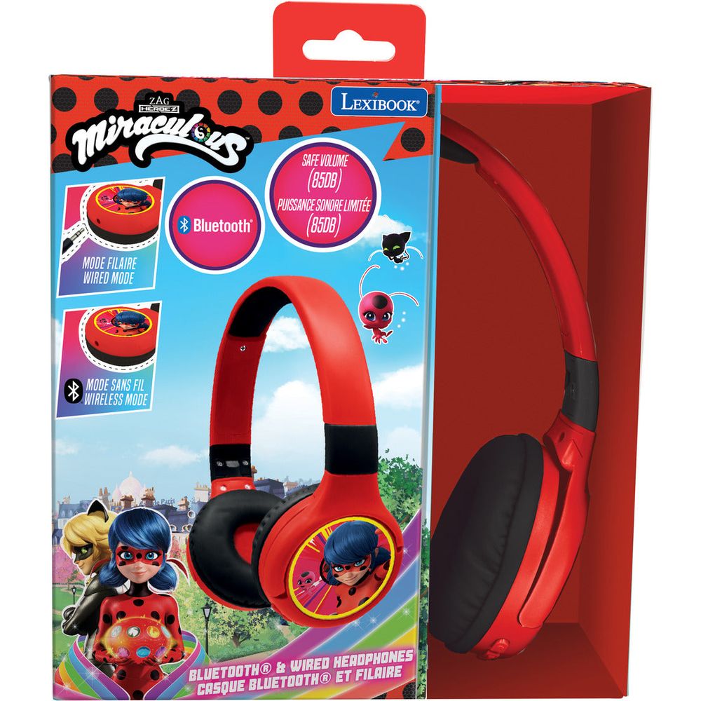Miraculous - 2 in 1 Bluetooth & Wired Foldable Headphones - Preschool