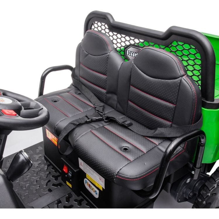 Freddo - 24V 4x4 Freddo Toys Tractor Trailer 2 Seater Ride on - Green - Outdoor