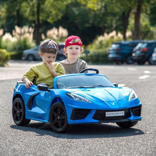 Freddo - 24V Chevrolet Corvette C8 2 Seater Ride on - Blue - Outdoor