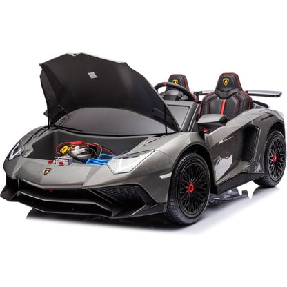 Freddo - 24V Lamborghini Aventador 2 Seater Ride on Car for Kids - Grey - Outdoor