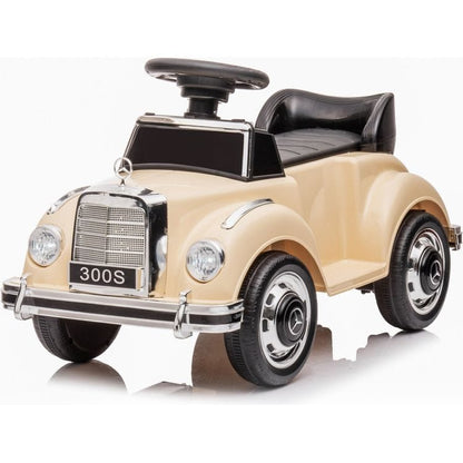 Freddo - 6V Mercedes Benz 300S 1-Seater Mini Ride On Car - Beige - Outdoor