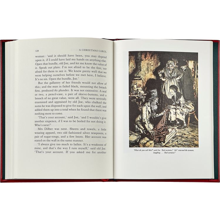 Graphic Image - A Christmas Carol Book in Red Bonded Leather - Books