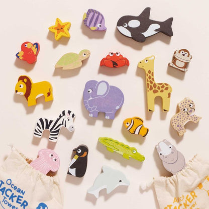 Le Toy Van - Africa Stacking Animals & Bag - 10 Piece - Infants