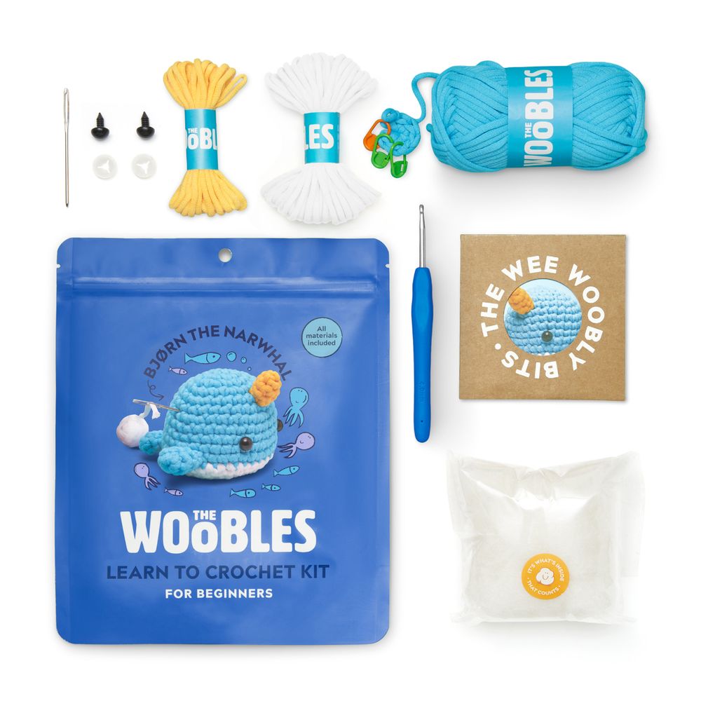The Woobles - Bjørn the Narwhal Learn to Crochet Kit - Creativity