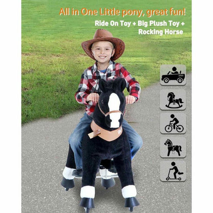 PonyCycle, Inc. - Black Model U Ride-On Horse - 3-4 Years - Plush