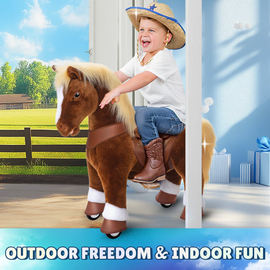 PonyCycle, Inc. - Brown Horse Model Y Ride on Toy - 4-7 Years - Outdoor