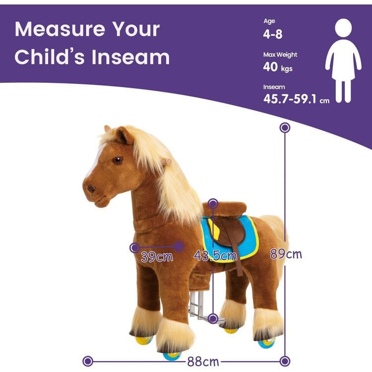 PonyCycle, Inc. - Brown Model X Ride-On Horse - 4-7 Years - Outdoor