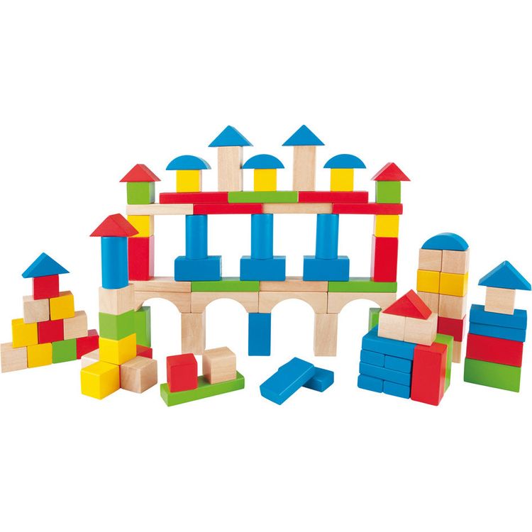 Hape - Build Up & Away Blocks - 100 Pieces - Infants