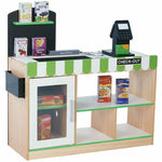 Teamson Kids - Cashier Austin Play Market Stand - Green / Wood - Preschool