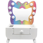 Teamson Kids - Colorful Butterfly-Shaped Tabletop Vanity with Illuminated Mirror - Preschool