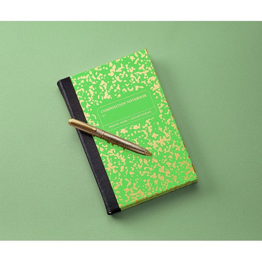 Graphic Image - Composition Notebook in Neon Green/Gold Leather - Books
