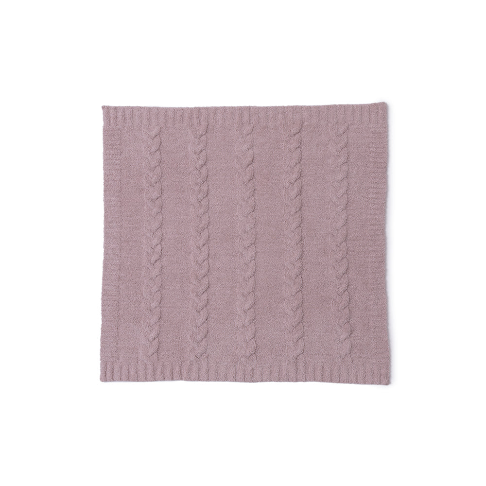 Barefoot Dreams - CozyChic Braided Cable Receiving Blanket - Heathered Rose-Dusty Mauve - Infants