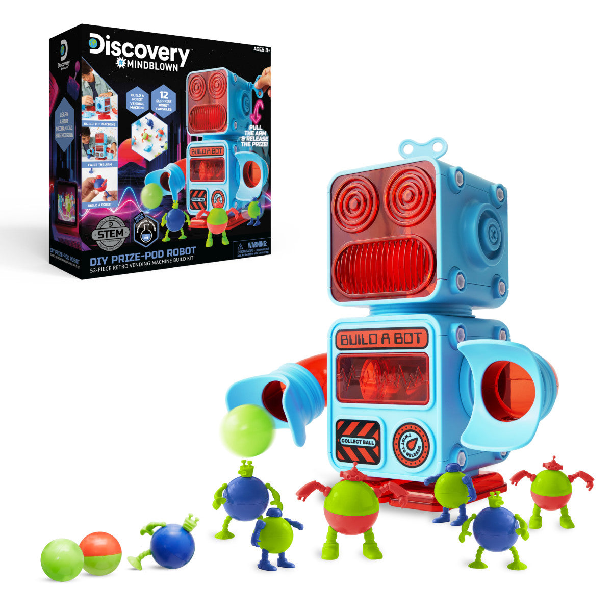 Discovery - DIY Prize-Pod Robot 52-Piece Retro Vending Machine Build Kit - STEM