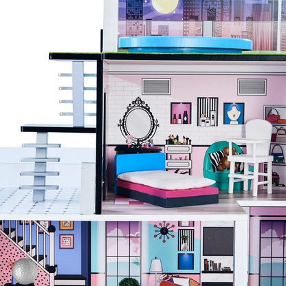 Teamson Kids - Dreamland Barcelona Dollhouse - Turquoise/Black - Preschool
