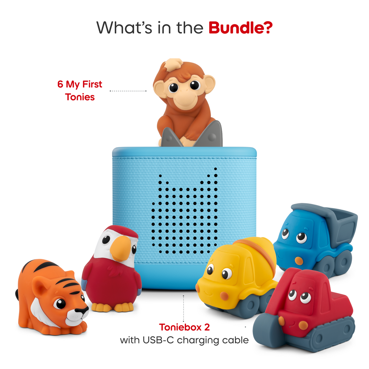 Tonies - Exclusive Toniebox 2 Bundle: Jungle + Construction - Sky Blue - Electronics