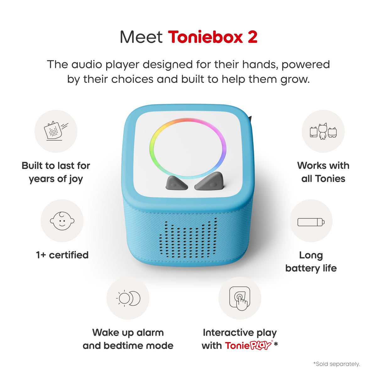 Tonies - Exclusive Toniebox 2 Bundle: Jungle + Construction - Sky Blue - Electronics