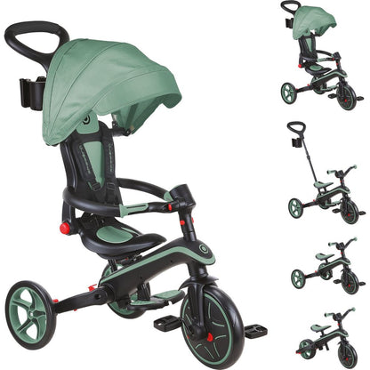 Globber - Explorer Foldable Trike 4 in 1 - Olive - Outdoor