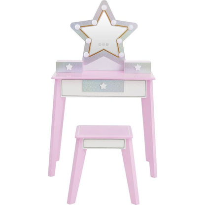 Teamson Kids - Fantasy Fields Little Princess Star Vanity with LED Mirror - Room Decor