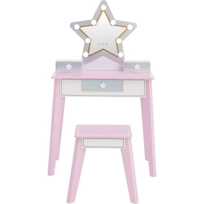 Teamson Kids - Fantasy Fields Little Princess Star Vanity with LED Mirror - Room Decor