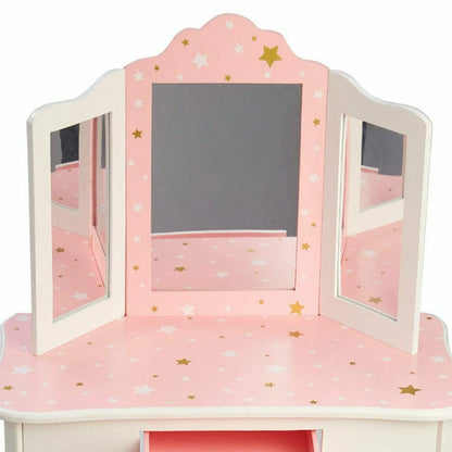 Teamson Kids - Fashion Twinkle Star Gisele Vanity Set - Pink/White - Room Decor