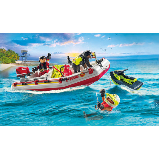 Playmobil - Fireboat with Water Scooter Playset - Preschool