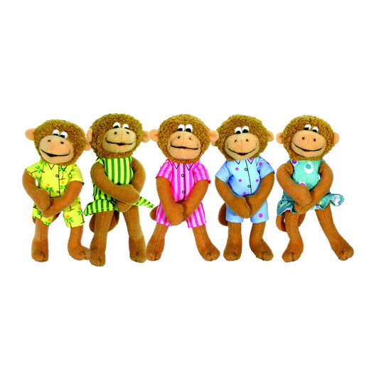 MerryMakers - Five Little Monkeys Finger Puppet Playset - Plush