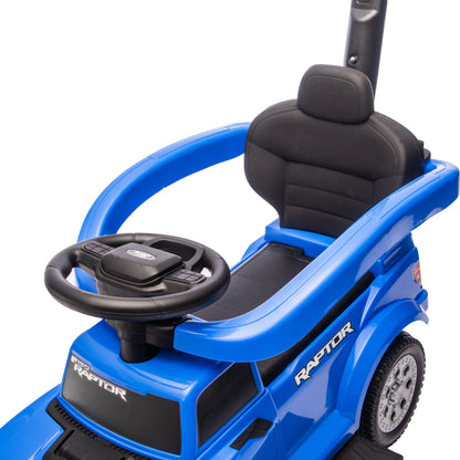 Freddo - Ford Raptor 3-in-1 Push Ride On Toy Car - Blue - Outdoor