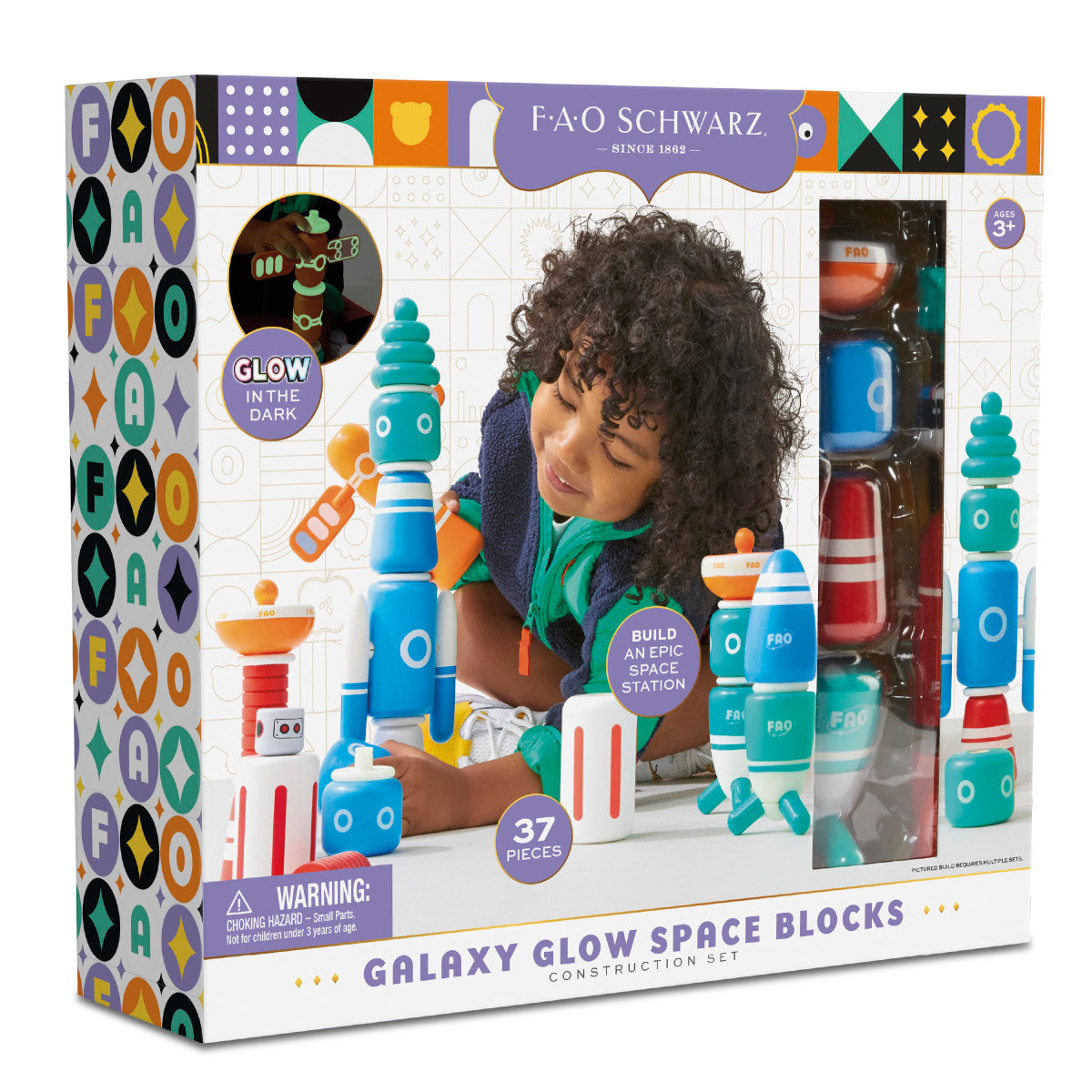 FAO Schwarz - Galaxy Glow Space Blocks Construction Set - Preschool