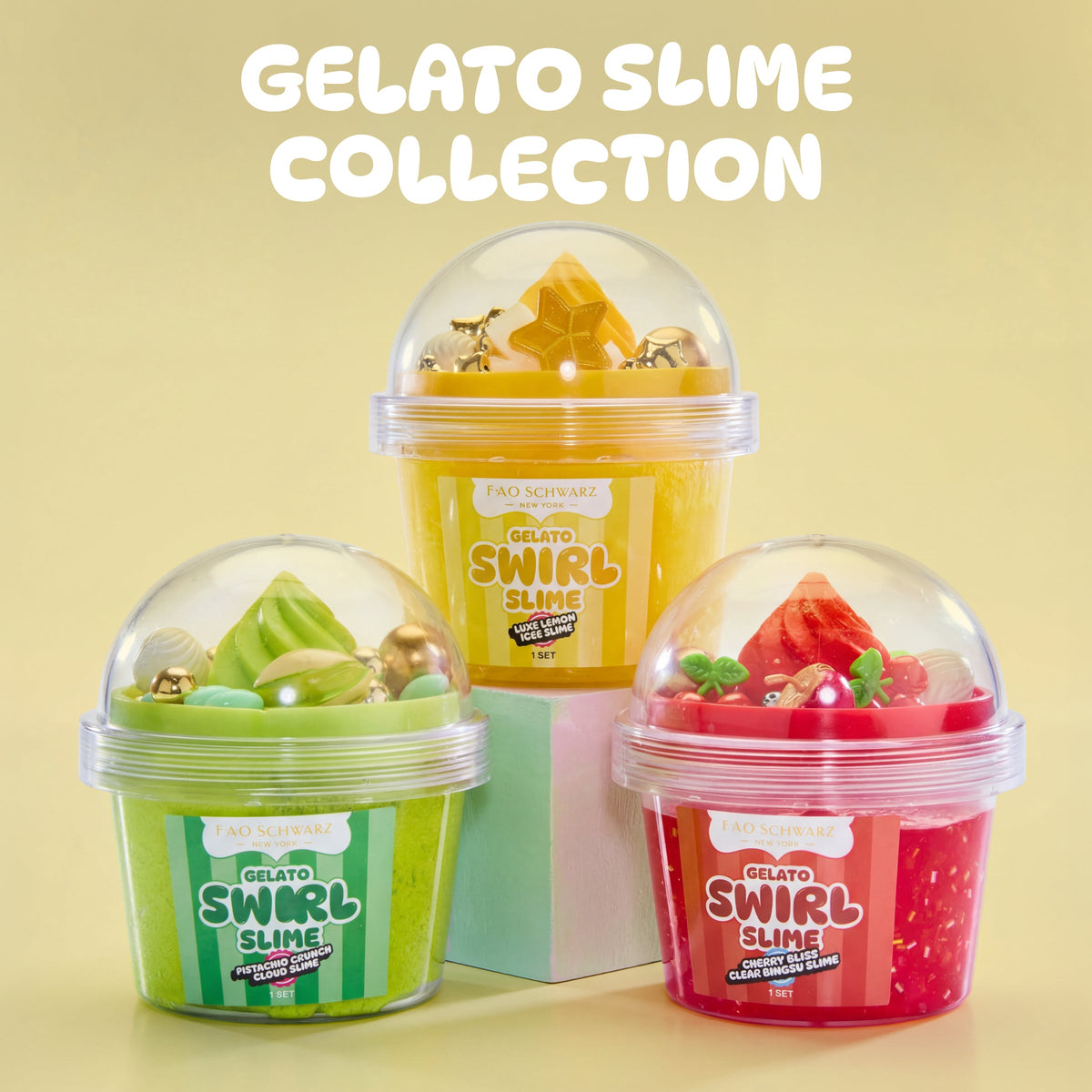 FAO Schwarz - Gelato Swirl Slime – Luxe Lemon Icee Slime - Creativity