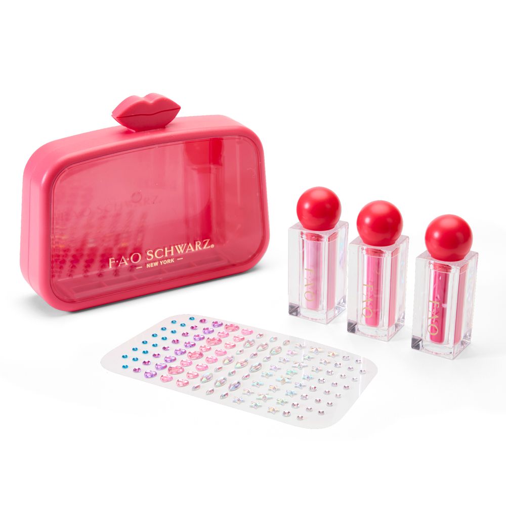 FAO Schwarz - Glimmer & Glam 4‑Piece Lipstick Set - Fashion Activity and Roleplay
