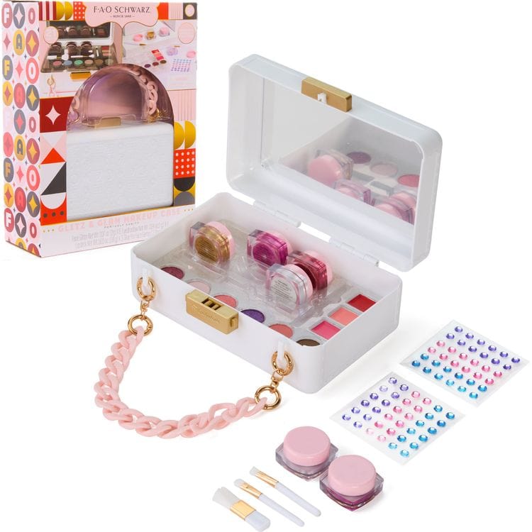 FAO Schwarz - Glitz & Glam Portable Vanity Makeup Case - Fashion Activity and Roleplay