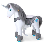 PonyCycle, Inc. - Grey Unicorn Model Y Ride on Toy - 4-7 Years - Outdoor