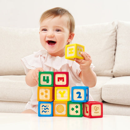 Hape - Grip-n-Stack Silicone & Wood Blocks - Preschool