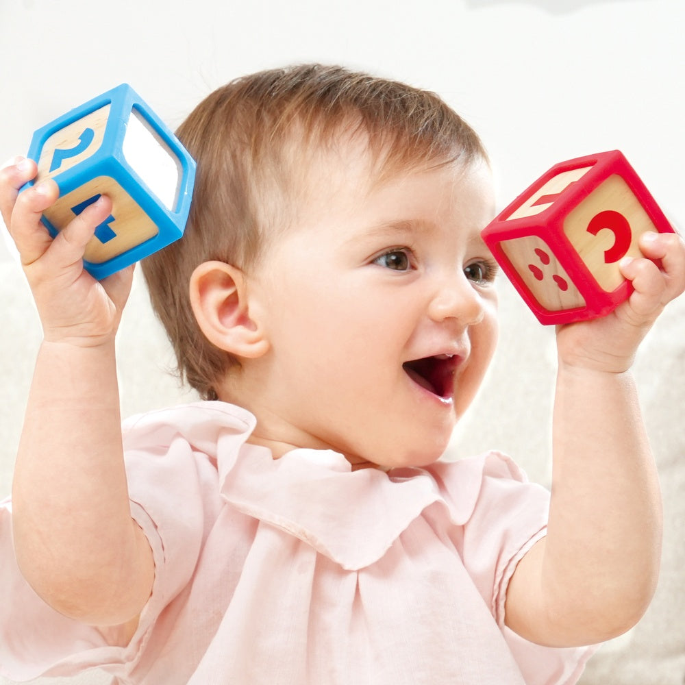 Hape - Grip-n-Stack Silicone & Wood Blocks - Preschool