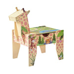 Teamson Kids - Jungle Giraffe 2-in-1 Wooden Activity Table + 23 Accessories & 1 Car - Preschool