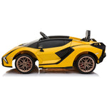 Best Ride on Cars - Lamborghini Sian 12V Yellow - Outdoor