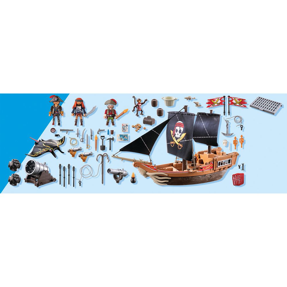 Playmobil - Large Pirate Ship Playset - Preschool