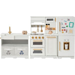 Teamson Kids - Little Chef Atlanta Modular Play Kitchen - White/Gold - Preschool