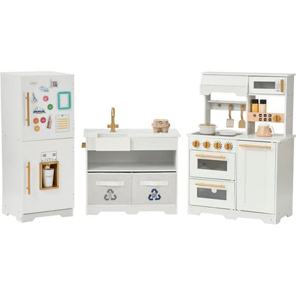 Teamson Kids - Little Chef Atlanta Modular Play Kitchen - White/Gold - Preschool