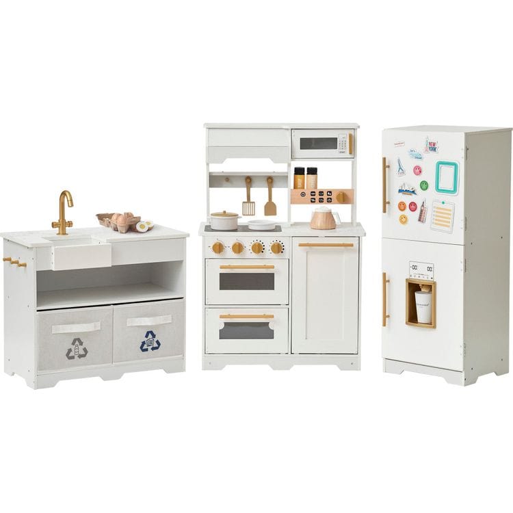 Teamson Kids - Little Chef Atlanta Modular Play Kitchen - White/Gold - Preschool